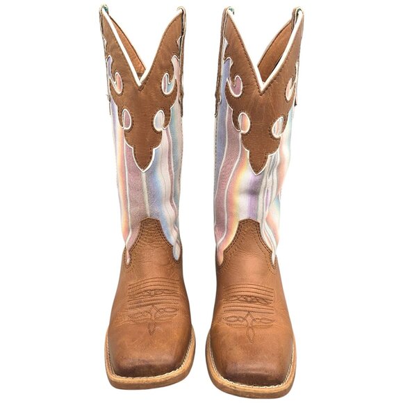Justin Gypsy Womens Western Cowboy Boots 7B L2967 LATTIE WHEAT Leather - Picture 5 of 12